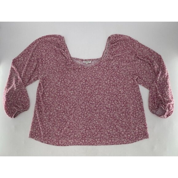 Studio B By Bobeau Plus Size Floral Puff Sleeve Blouse Size 3x Boho Peasant‎ - Picture 3 of 9